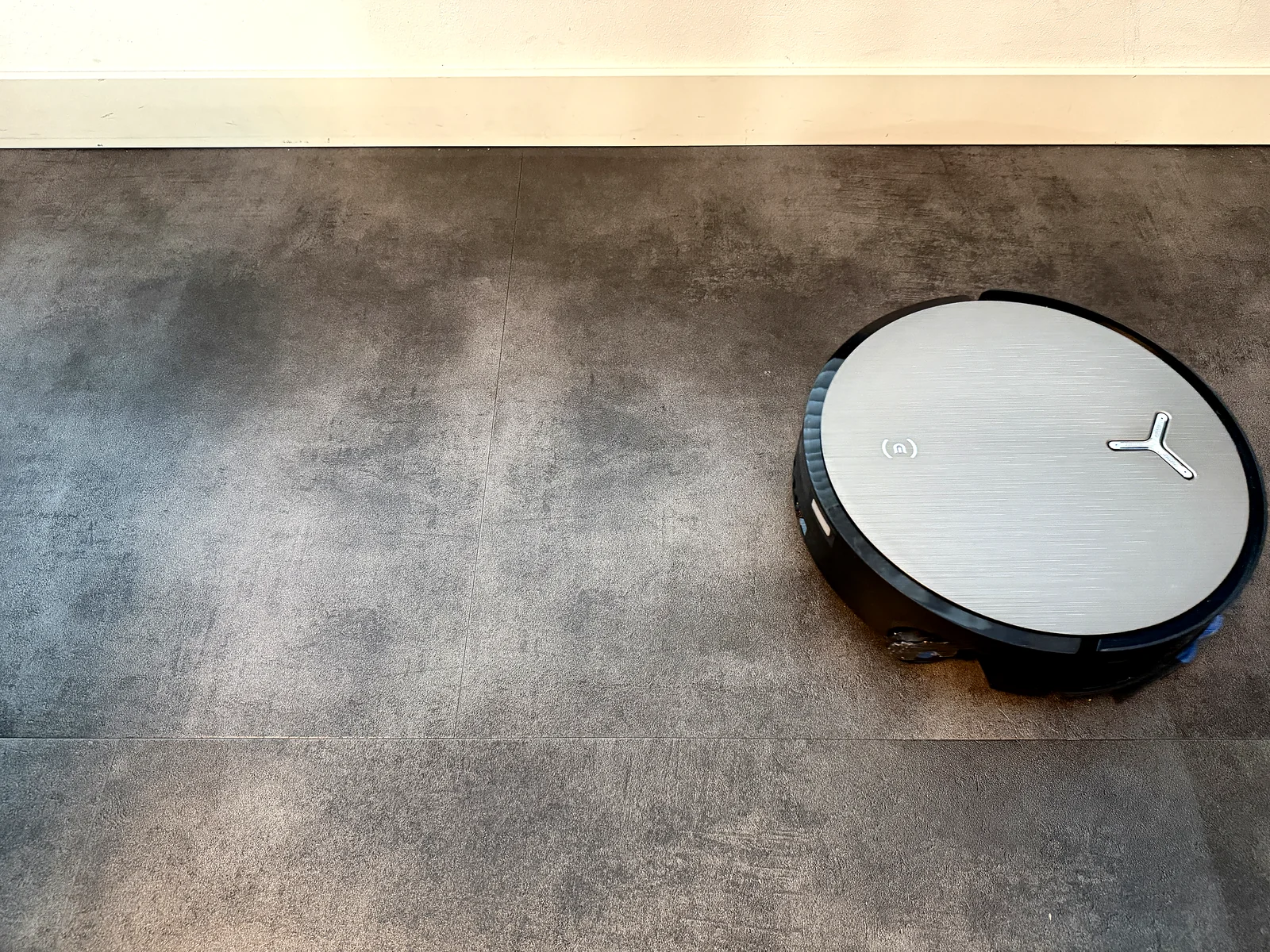 De robot vlak voor de melkvlek, zonder dat er een zone was aangewezen