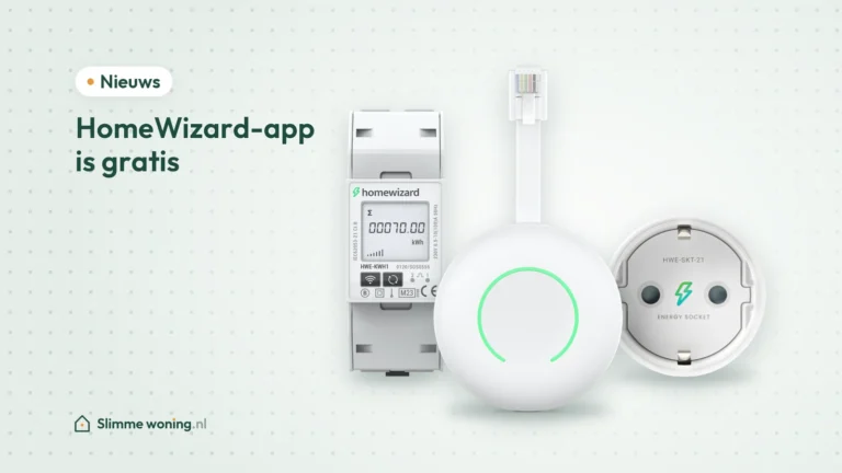 De HomeWizard P1 Meter, kWh-meter en Energy Socket, die hun verbruik doorgeven aan de HomeWizard Energy-app